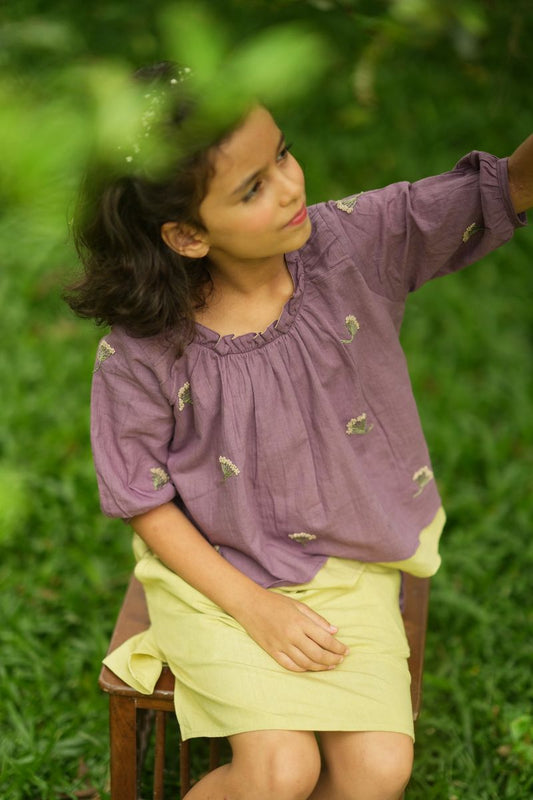 "Wildflower Explorers" - Relaxed cotton Skirt for kids