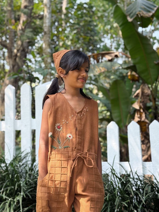 "Bloom and wings"-Breathable Cotton jumpsuit for Kids