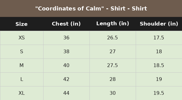 Size chart