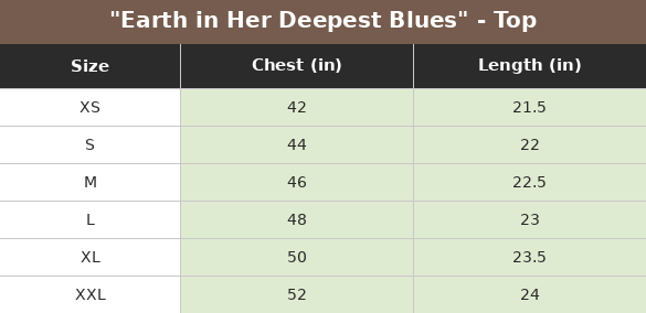 Size chart